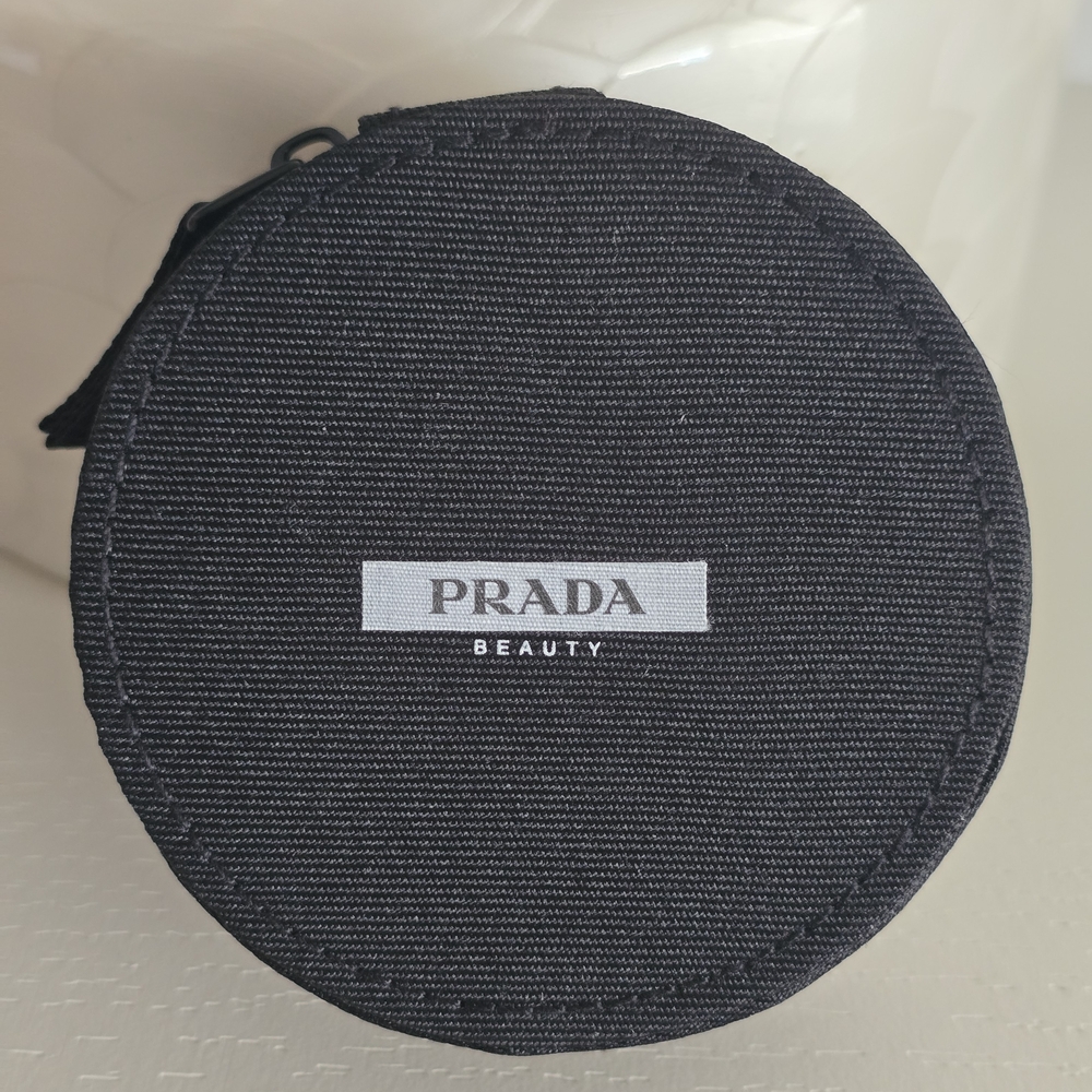 Prada Beauty Black Round Zipper Case